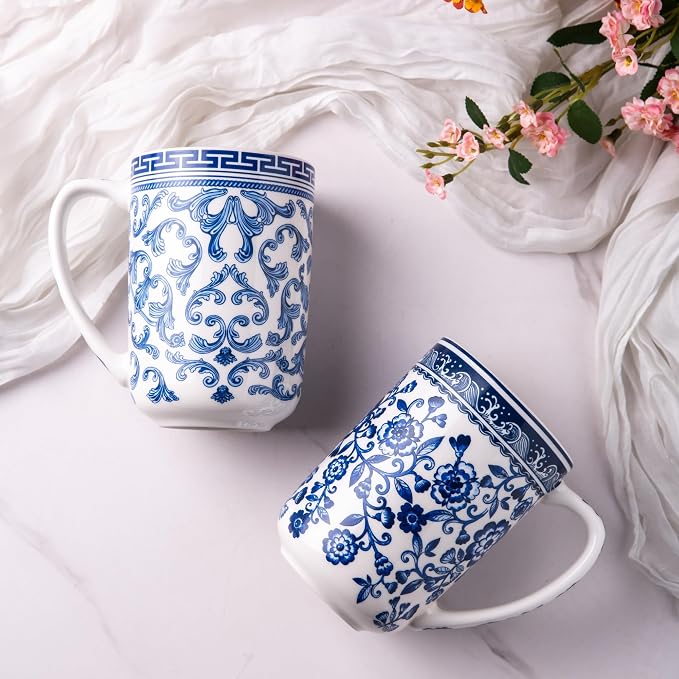 AmorArc Porcelain Tea Mug with Infuser and Lids, 18 Oz Coffee Cup Strainer with Bag Holder for Loose Leaf Tea, Steeping Coffee Mug for House-warming Wedding Birthday Gift