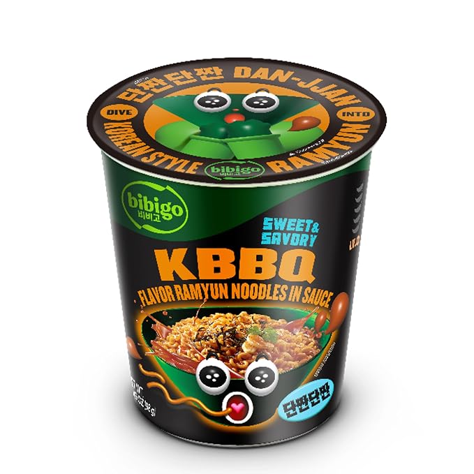 Bibigo Ramyun Ramen Noodles, Korean BBQ Sweet & Savory, 3.45 Ounce (Pack of 4)