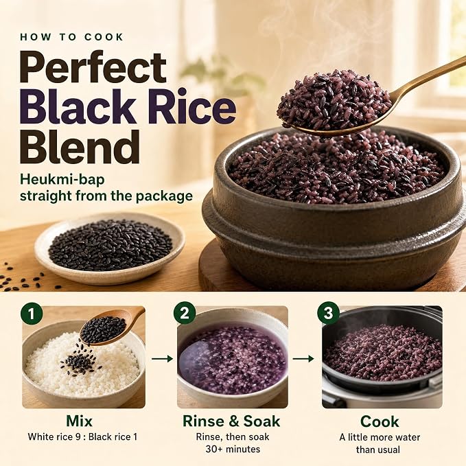 Jayone Black Rice, 4 lb, Dark Rice Grain for Multigrain Rice, Rice Bowls, Porridge, Salads, and Everyday Cooking
