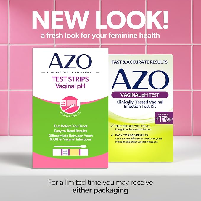 AZO Vaginal pH Test Kit, Clinically-Tested Vaginal Infection Test Kit, Fast & Accurate Results, from The #1 Most Trusted Urinary Health Brand, 2 Self-Tests