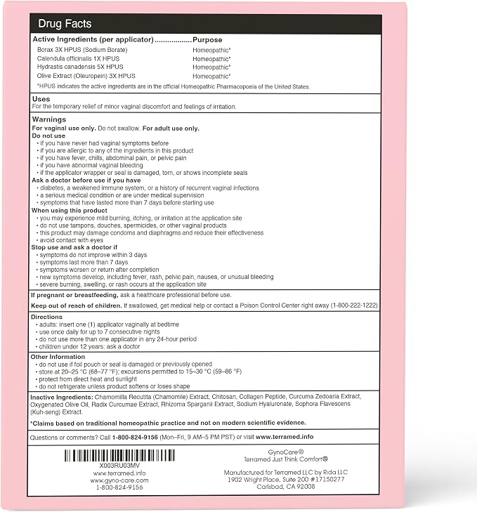 Bacterial Vaginosis Symptoms Relief | BV For Women | Natural Homeopathic Vaginal Ointment for Odor, Itching, BV, and Vaginal Microbiota Imbalance | 20 Pre Filled Applicators