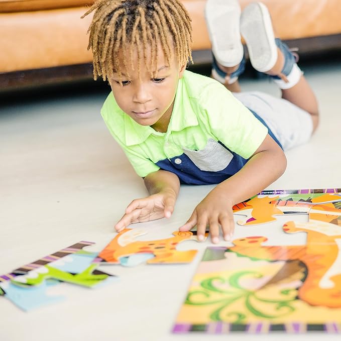 Melissa & Doug Dinosaur Dawn Jumbo Floor Puzzle (24 Pieces, 2 x 3 Feet), Jigsaw Puzzle for Preschoolers and Kids Ages 3+ - FSC Certified