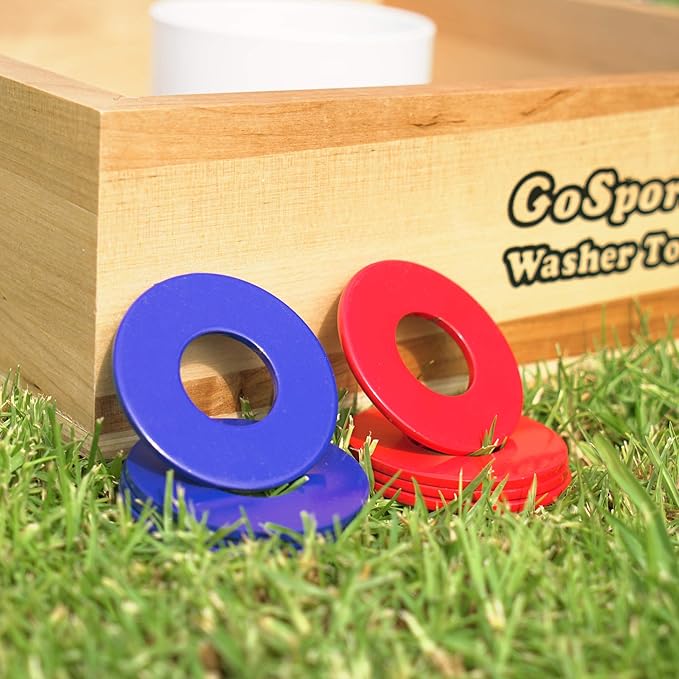 GoSports Replacement Washers Set of 8 for Washer Toss Game - Choose Bottle Opener, Plastic Coated Metal, or Plastic Coated Steel