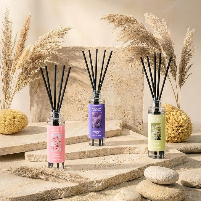 Airkeep Reed Diffuser Oil Refill/Jasmine Lily/3.38 oz / 1 Pack/Air Freshener & Aromatherapy Essential Oil Blend for Home Fragrance – Scented Refill Oil for Bathroom, Bedroom & Home Decor