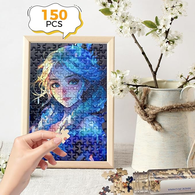 150 Pieces Mini Jigsaw Puzzles for Adults & Kids,6 x 4 Inches,Travel Puzzle,Small Puzzles,Micro Puzzles,Challenging Difficult Puzzle,3 Pack Anime Character Series