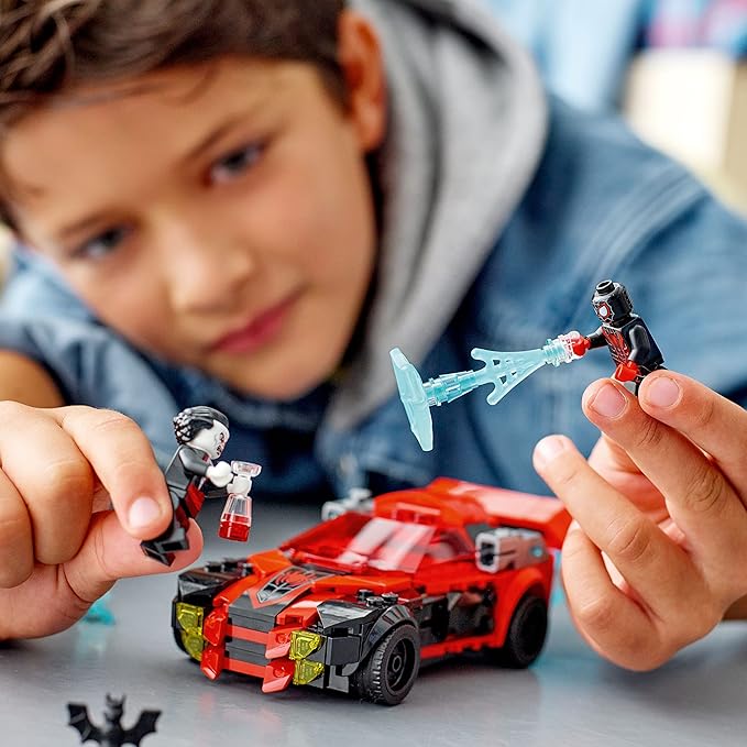 LEGO Marvel Spider-Man Miles Morales vs. Morbius 76244 Building Toy - Featuring Race Car and Action Minifigures, Adventures in The Spiderverse, Movie Inspired Set, Fun for Boys, Girls, and Kids