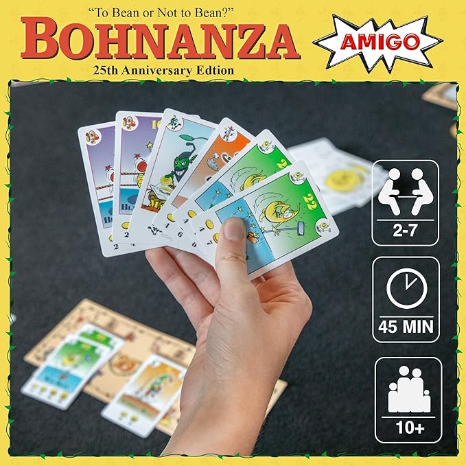 AMIGO Games Bohnanza 25th Anniversary Edition Classic Card Game – Plant & Harvest Your Beans in This Exciting Strategic Game That is Fun for The Whole Family – for Kids & Adults Ages 12 & Older