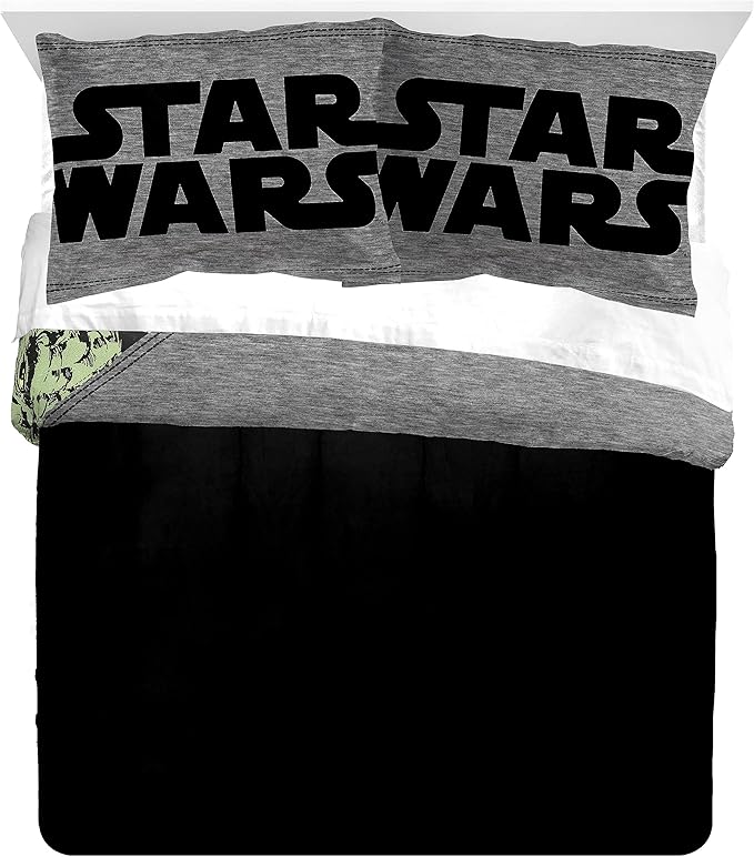 Jay Franco Star Wars Comic Queen Comforter & Sham Set - Kids Super Soft Bedding - Fade Resistant Microfiber (Official Star Wars Product)