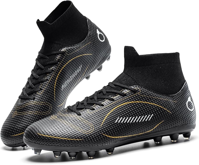 Kids Soccer Cleats Boys Girl Football Cleats Youth Turf Soccer Cleats High Top Athletic Outdoor Trainning Football Shoes for Little/Big Kid