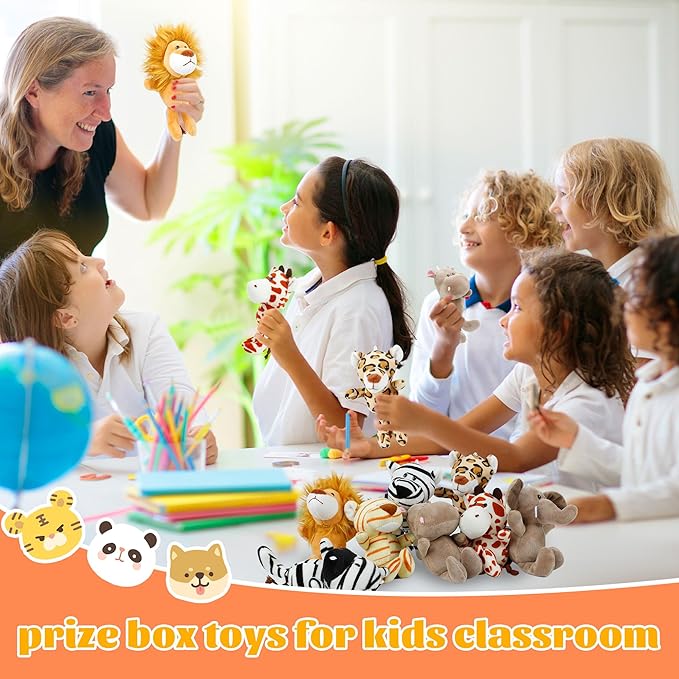 Small Stuffed Animals Bulk, 12 Pieces Cute Plushies, 6 Inch Mini Forest Animal Plush Toys, Treasure Box Toys for Classroom, Party Favors for Kids, Baby Shower Decorations