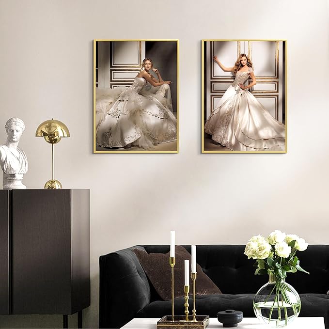 upsimples 18x24 Poster Frame, Easy Slide-In Assembly, Gold, 3 Pack | Gallery Wall 18 x 24 Picture Frames Set for Family, Wedding, Christmas, Easy to Change Photos