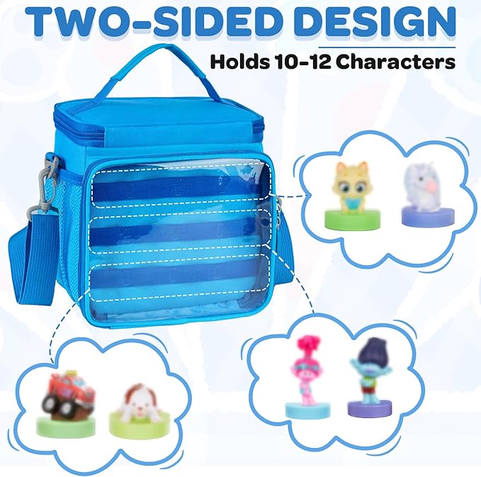 Carrying Case Compatible with Toniebox Starter Set Bundle, Cute Storage Travel Bag Compatible with Little Tikes Story Dream Machine Books Starter Set, Purple & Blue(Bag Only)