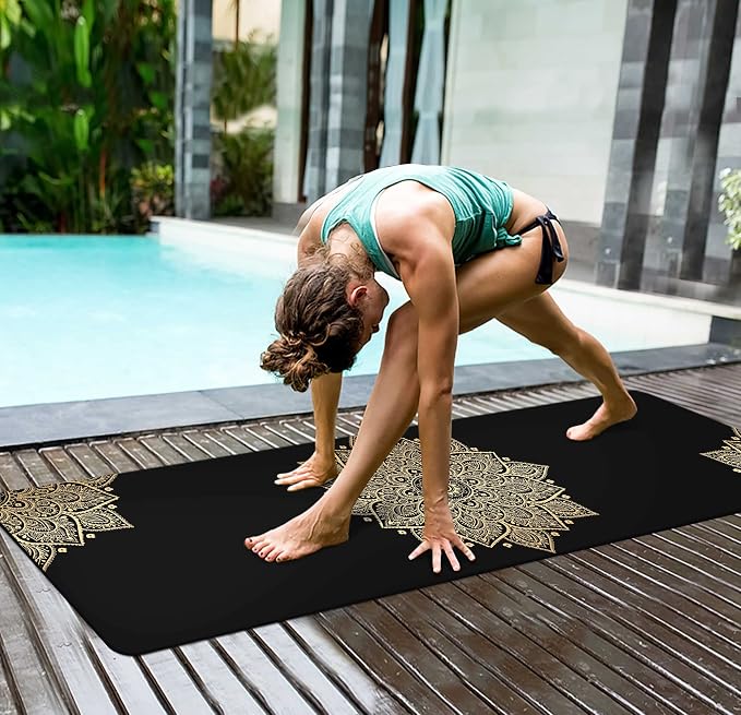 nuveti Yoga Mat Print Extra Thick TPE Non Slip Fitness Exercise Mat with Carrying Bag,72"x24" Extra Thick 6MM Exercise & Workout Mat for Yoga, Pilates Fitness and Floor Exercises