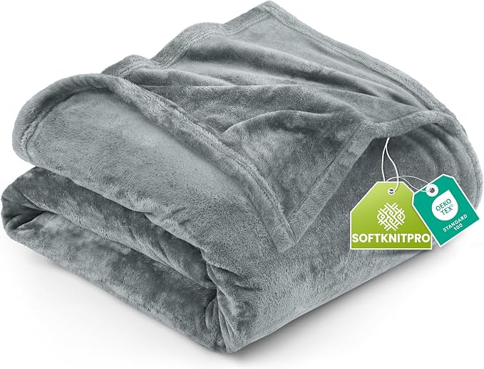 Utopia Bedding Soft Fleece Bed Blanket Twin Size Ash Grey (60x80 Inch) | Microfiber Plush Warm Lightweight Breathable Cozy Blanket Anti-Static, All Season Use, Gift for Women and Men