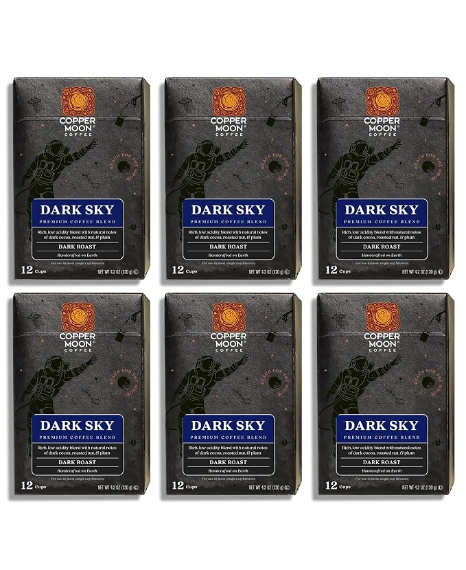 Copper Moon Single Serve Coffee Pods for Keurig K-Cup Brewers, Dark Roast, Dark Sky Blend, 72 Count
