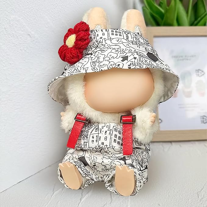 Clothes Fit for 17CM Doll, Fashion Doll Clothes Outfit Set Cute Theme Designer Toys Dress Accessories for Collector Fans Display (Graffiti Hat)
