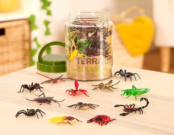 Terra by Battat – 60 Pieces Lizard Animal Tube – Realistic Plastic Reptile & Amphibian Figurines – Frog, Alligator, Snake & More – Educational Toys for Kids & Toddlers, 3+ Years