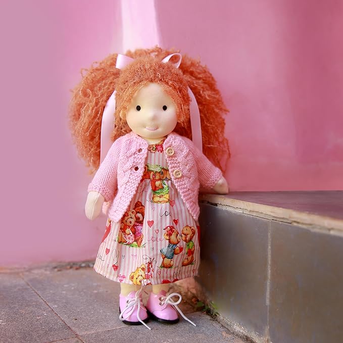 Waldorf Handmade Rag Doll - Personalized Collectors Plush for Kids Birthday Present With Beautiful Box-Autumn 12"