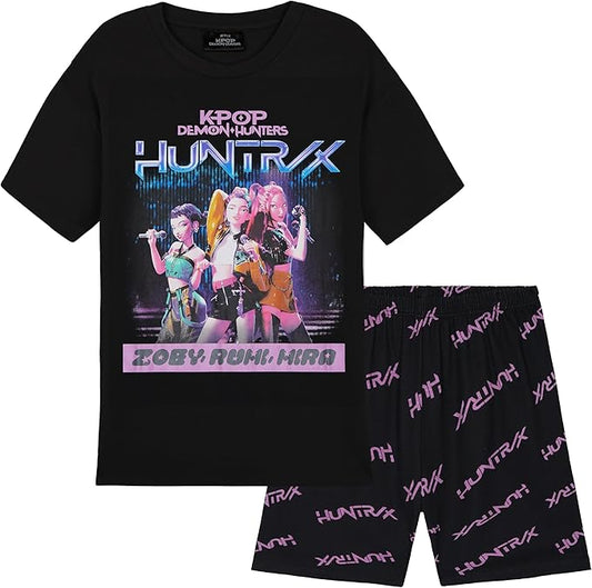 KPop Demon Hunters Officially Licensed 2-Pc Pajamas Set Girls, 5–14 Yrs, Soft PJs Lounge Set T Shirt Shorts, Gifts for Girls