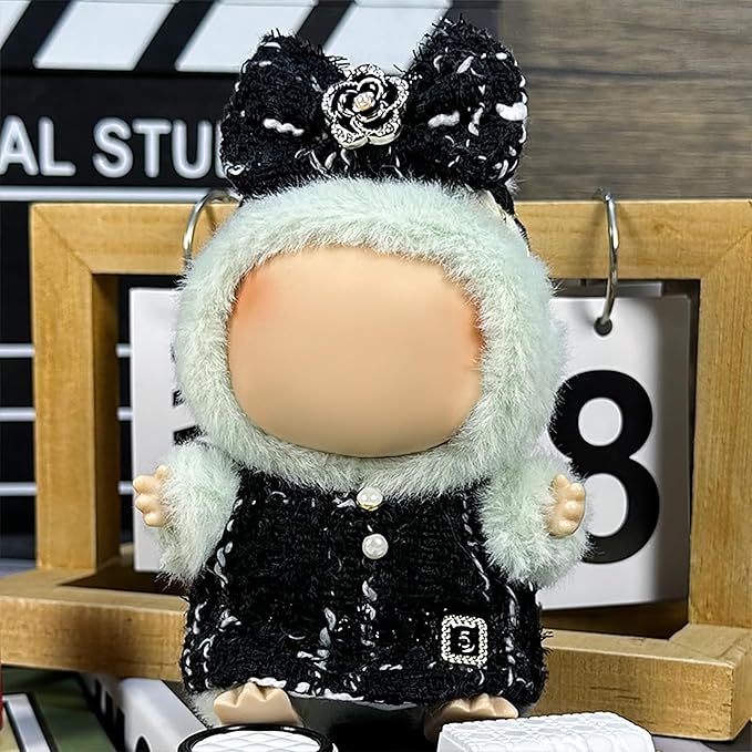 Clothes Fit for 17CM Doll, Fashion Doll Clothes Outfit Set Cute Theme Designer Toys Dress Accessories for Collector Fans Display (Florid Black)