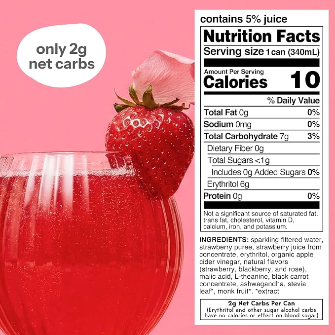 Moment Adaptogen Drink (Shark Tank) - Calm, Clarity & Relaxation with L-Theanine & Ashwagandha - Non Alcoholic Drinks for Adults - Sparkling Botanical Soda - 0 Sugar 0 Caffeine - 12 Pack 11.5 fl oz