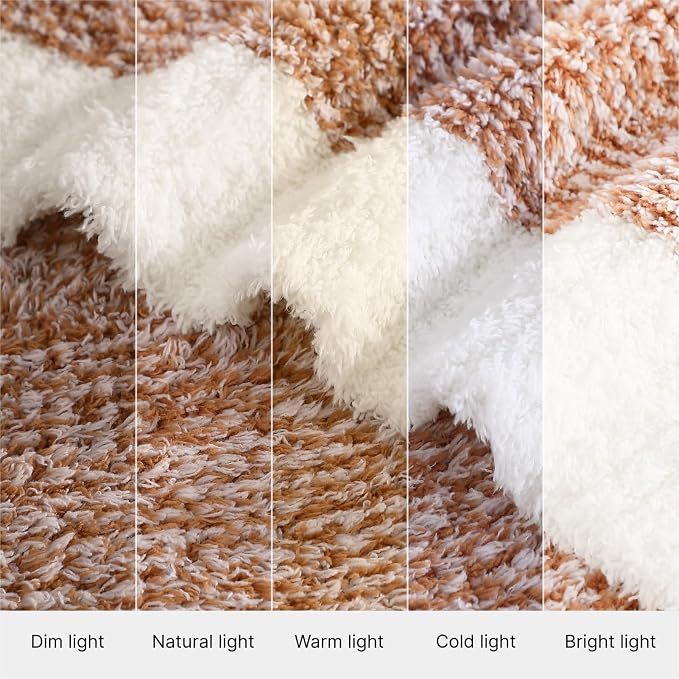 Soft Throw Blanket for Couch-Cozy Reversible Knitted Blankets | Lightweight Warm Fluffy Decor for Women, Mom, Her & Girls, Sofa, Chair, Bed, 50x60in, Cationic Dyeing Burnt Orange
