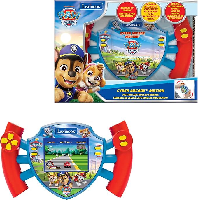 Lexibook, Paw Patrol Cyber Arcade Motion® Console with Gesture Control, Color LCD Screen 2.8'' and 50 Games Including 10 from Paw Patrol Universe, JL3180PA
