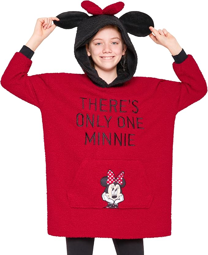 Disney Stitch Fleece Hoodie Blanket for Kids and Teenagers - One Size Fluffy Oversized Hoodie - Stitch Gifts