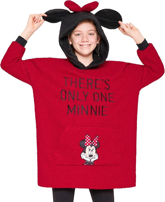 Disney Stitch Fleece Hoodie Blanket for Kids and Teenagers - One Size Fluffy Oversized Hoodie - Stitch Gifts