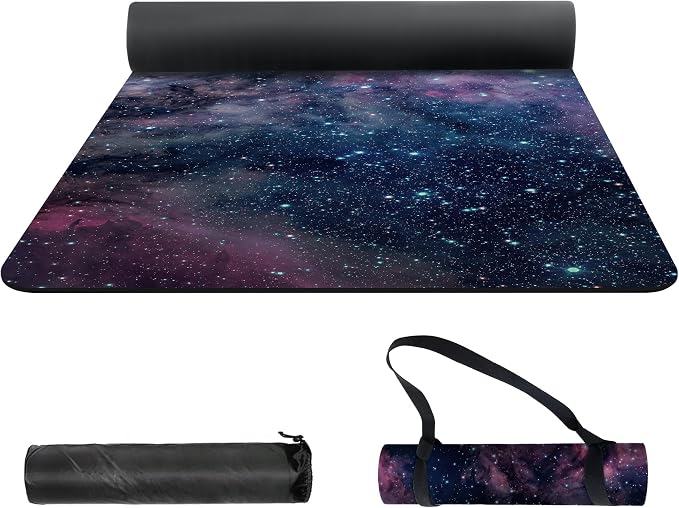nuveti Yoga Mat Print Extra Thick TPE Non Slip Fitness Exercise Mat with Carrying Bag,72"x24" Extra Thick 6MM Exercise & Workout Mat for Yoga, Pilates Fitness and Floor Exercises