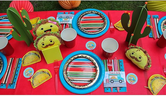 Fun Express Taco Plush Set of 12 - Cute Small Stuffed Animals Food Plushies for Taco Party Decorations | Fiesta Party Favors & Mexican Toys for Kids Birthday Celebrations | 5 Inch Soft Plush Food