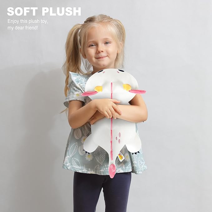 Onsoyours Chubby Dragon Stuffed Animal Adorable Plushies Soft Huggable Plush Pillow Kawaii Cute White Dragon Plushie Toy for Kids (White Dragon, 10")