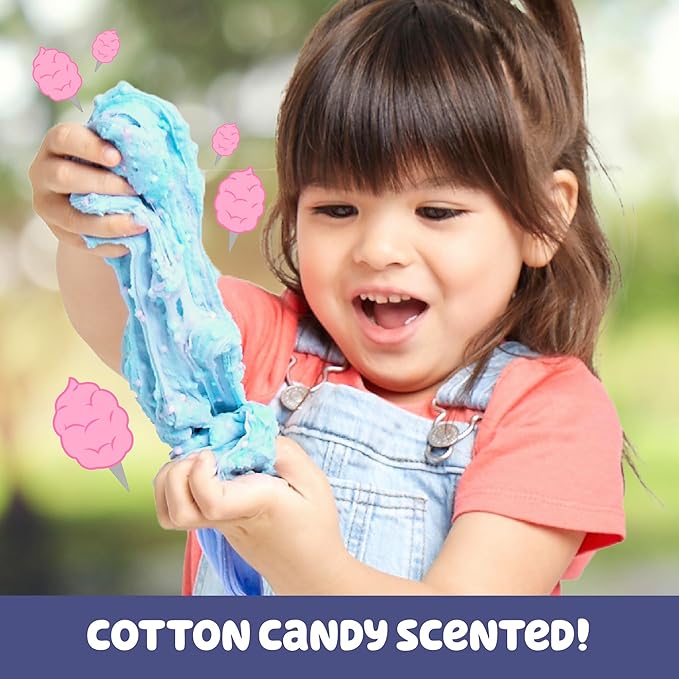 Official Bluey SLIMYGLOOP Mix'Ems, Pre-Made Cloud Slime, Bubblegum Scent, Fun Slime Add Ins Including Bluey Charm, Foam Balls, Glitter, Fidget Toy, Super Soft Non-Sticky Stress Relief Toy