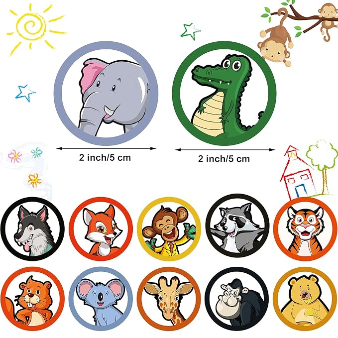 Chinco 120 Pcs Pee Targets for Boys Training Toilet Tinkle Flushable Paper Stickers You Pee on Boys Potty Training Targets Potty Aids Flushable Chart for Toddlers Use(Animals Styles)