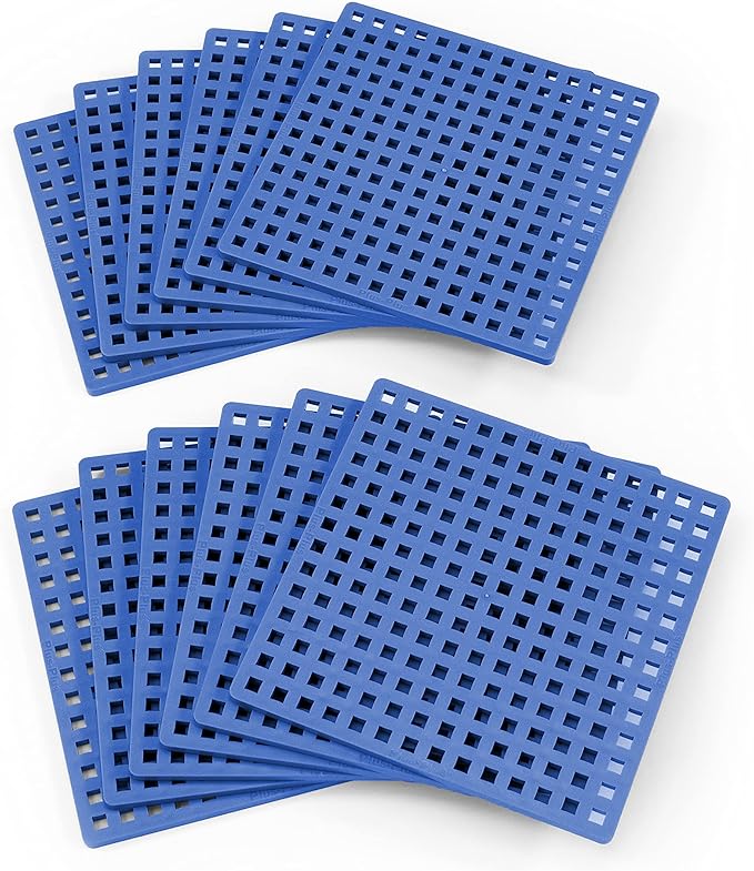 PLUS PLUS – Blue Baseplate, 12 Pack – Base Accessory for Building and displaying Creations, 4.5 X 4.5 inches, Construction Building STEM | STEAM Toy for Kids