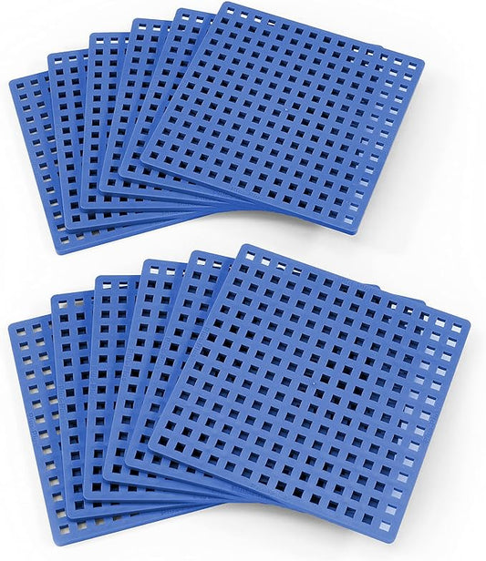 PLUS PLUS – Blue Baseplate, 12 Pack – Base Accessory for Building and displaying Creations, 4.5 X 4.5 inches, Construction Building STEM | STEAM Toy for Kids