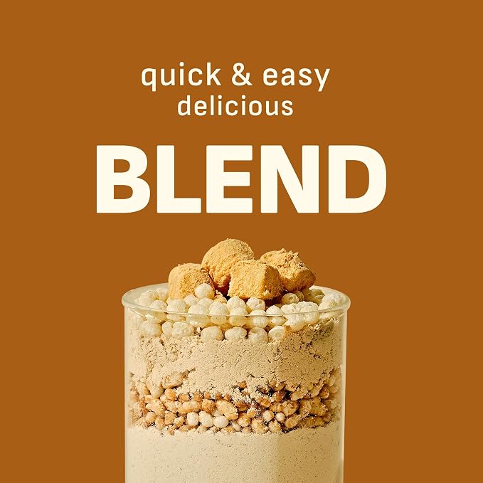 Flimeal Brown 17Grains Protein Shake, With Crunchy Protein Balls, Protein Smoothie Powder - 20g Protein, Low Sugar, Keto-Friendly Meal Replacement Shake, 22.22oz, 14 Servings, 14 Servings (1 X 22.22oz)