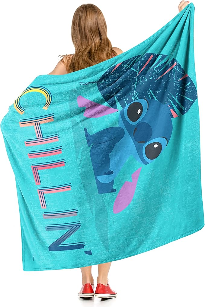Northwest Lilo and Stitch Silk Touch Throw Blanket, 50" x 60", Chillin & Thrillin
