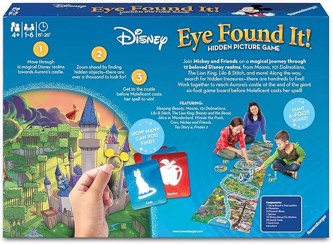 Ravensburger Disney Eye Found It - Hidden Picture Search Board Game - Learning Fun with Disney Favorites - Ages 4+ MESH Accredited