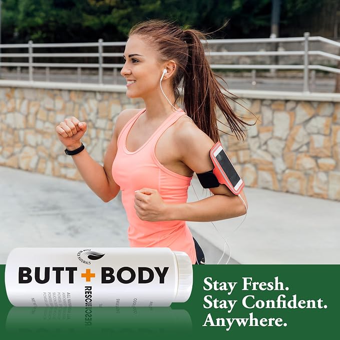 Palm Beach Naturals Butt & Body Rescue Powder for Men & Women – Whole Body Deodorant Absorbs Sweat, Controls Odor & Chafing with Cooling Sensation – Naturally Protects Skin, Talc Free – 4oz, 2 Pack