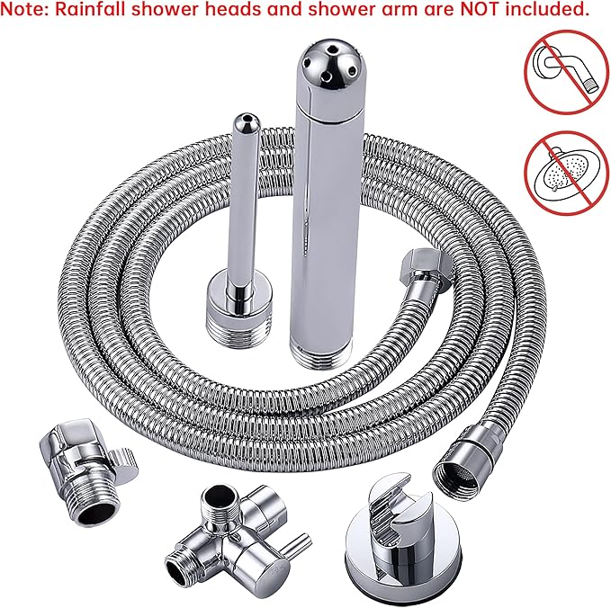 Shower Enema System with 78 Inches Hose, Diverter, Water Control Valve for Men and Women Portable Cleaning, Enema Nozzle Kit Cleaner Attachment (Polished Chrome)