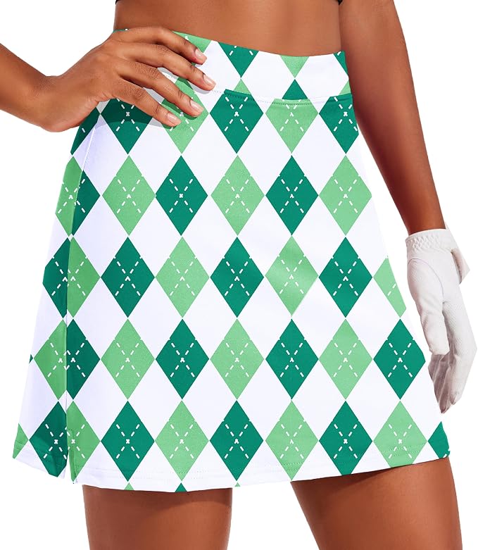 Ekouaer 16" Skorts for Women with Pockets Golf Pickleball Tennis Skirt | Silicone Grippers,2 Inner Pockets,Wide Waist,Side Slit Hem,Breathable,Soft,Lightweight
