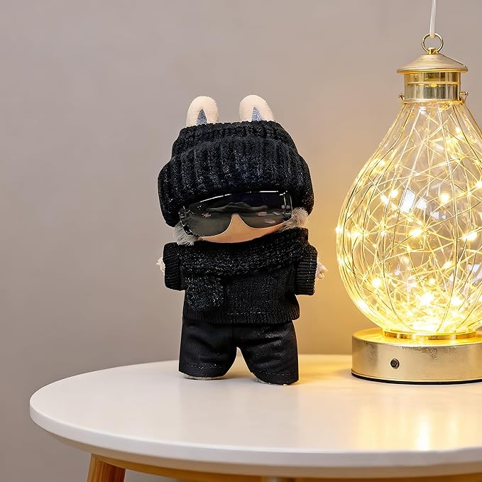 Clothes Fit for 17CM Doll, Fashion Doll Clothes Outfit Set Cute Theme Designer Toys Dress Accessories for Collector Fans Display (Black Goggles)
