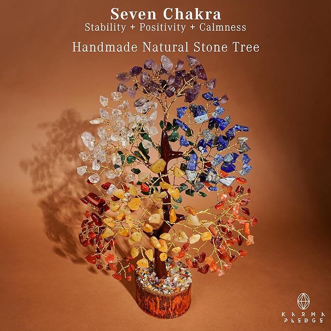 7 Chakra Tree of Life for Manifestation Unique Birthday Gifts for Women, Men, Friends, Handmade Home Office Decor Healing Crystal Tree for Money, Reiki, Good Luck, Anniversary Gifts for Her, Mom & Dad
