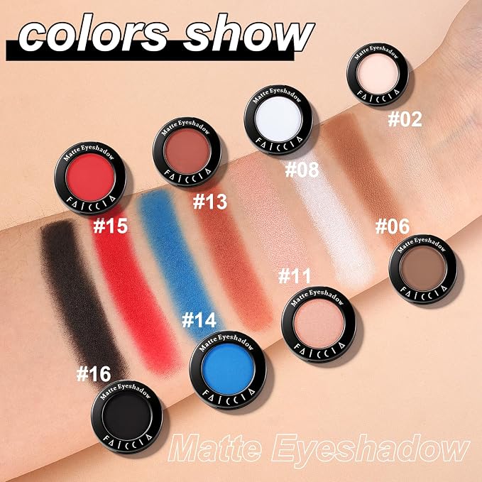 Single Eyeshadow, Skeleton Rose Velvet Matte Finish, Highly Pigmented Blendable Pressed Powder Eye Shadow, Long-Lasting Eye Makeup for Women, Versatile for Halloween, Grunge Parties #15