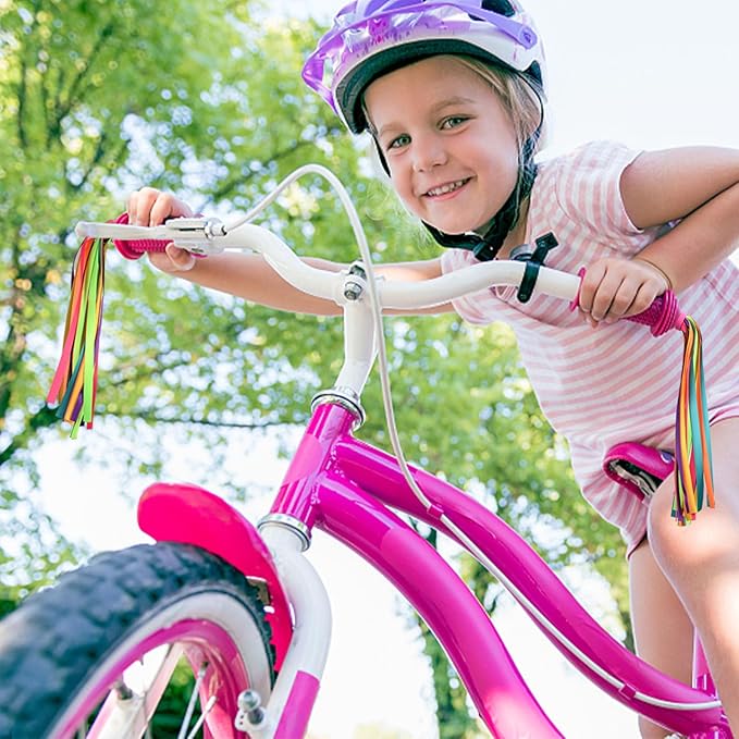 U-LIAN Kids Bicycle Tassel Ribbon,Children Scooter Handlebar Streamers Bicycle Grips Ribbon Baby Carrier Accessories Easy Attach to Bike's Handlebars…