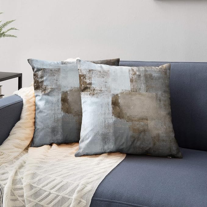Throw Pillow Covers for Couch, 24x24 Inch, 2 Pack, Brown | Decorative Throw Pillow Covers Cushion Covers for Couch Bedroom Sofa Living Room