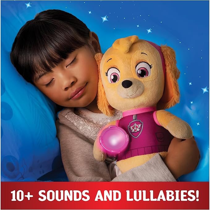 Paw Patrol, Snuggle Up Skye Plush with Flashlight and Sounds, for Kids Aged 3 and Up