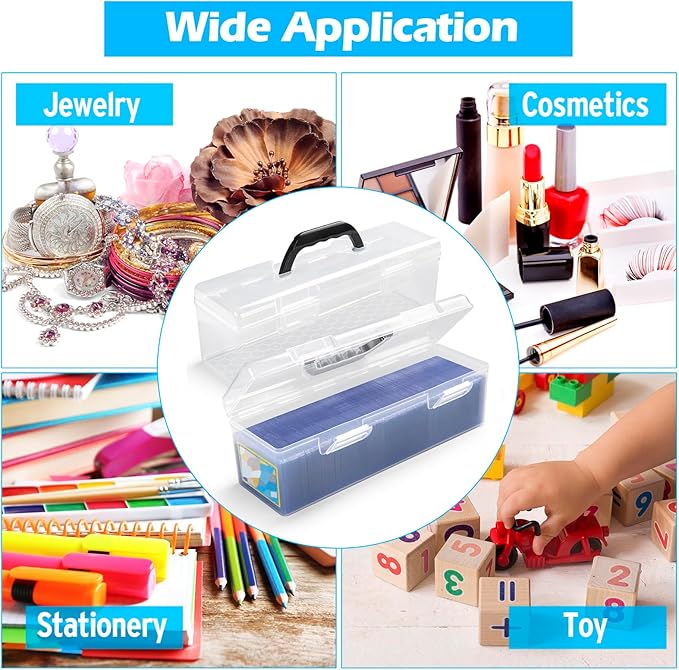 SUNEZLGO Storage Box For Toploader, Trading Card Storage Box, Card Storage Box Plastic, Playing Card Case, Large For Toploaders 200 Cards 750, Fit For Toploader and Standard Card
