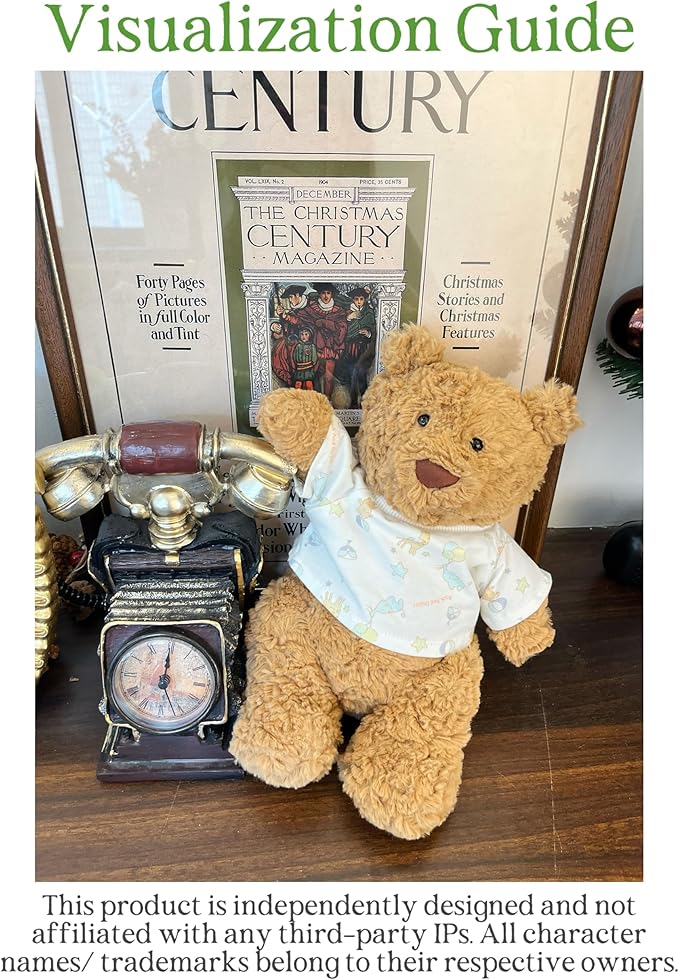 9-12"/30cm Teddy Outfit: 3-Piece Shorts Scarf Set for Medium bumblybear Bartholomew Bears,10inch Stuffed Animal Clothing(NO Doll)